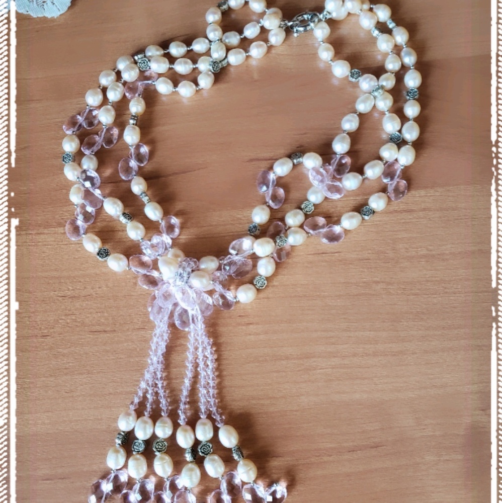Pearls sterling silver necklace